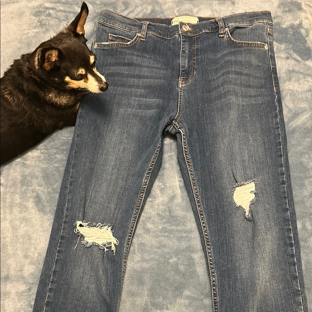 Free People high rise Distressed  skinny Jeans